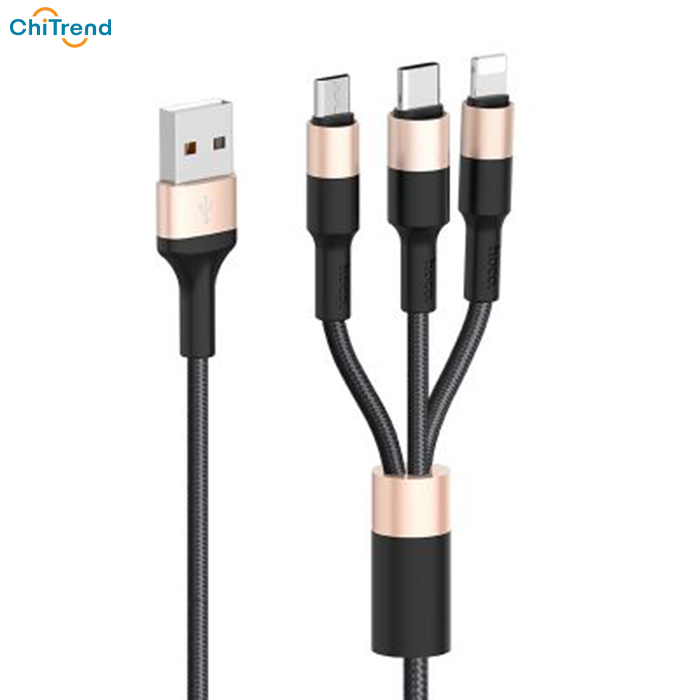 Cáp sạc 3 đầu Hoco X26 1m