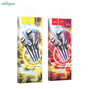 Cáp sạc 4 in 1 Hoco X76 Super 2A 1m CHÍNH HÃNG