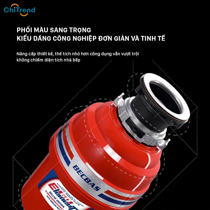 Máy xử lý rác thải nhà bếp Becbas E60 Công suất 650W