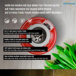Máy xử lý rác thải nhà bếp Becbas E60 Công suất 650W