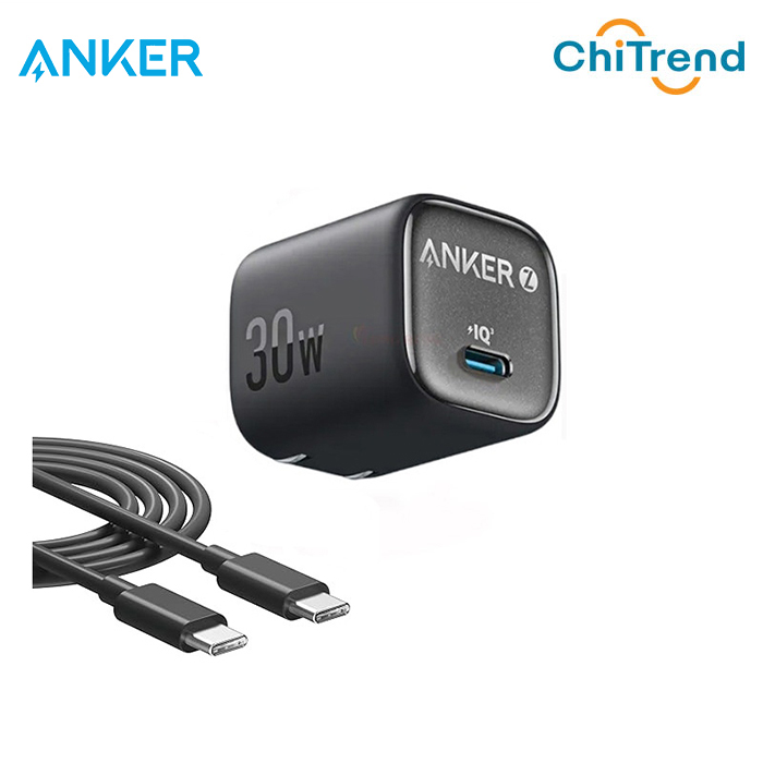 Bộ sạc nhanh USB-C Anker Zolo B2698 30W kèm Cáp C to C