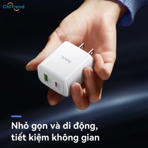 Cốc sạc nhanh Hoco DMC5 Plus QC3.0 PD20W 1A1C chân US