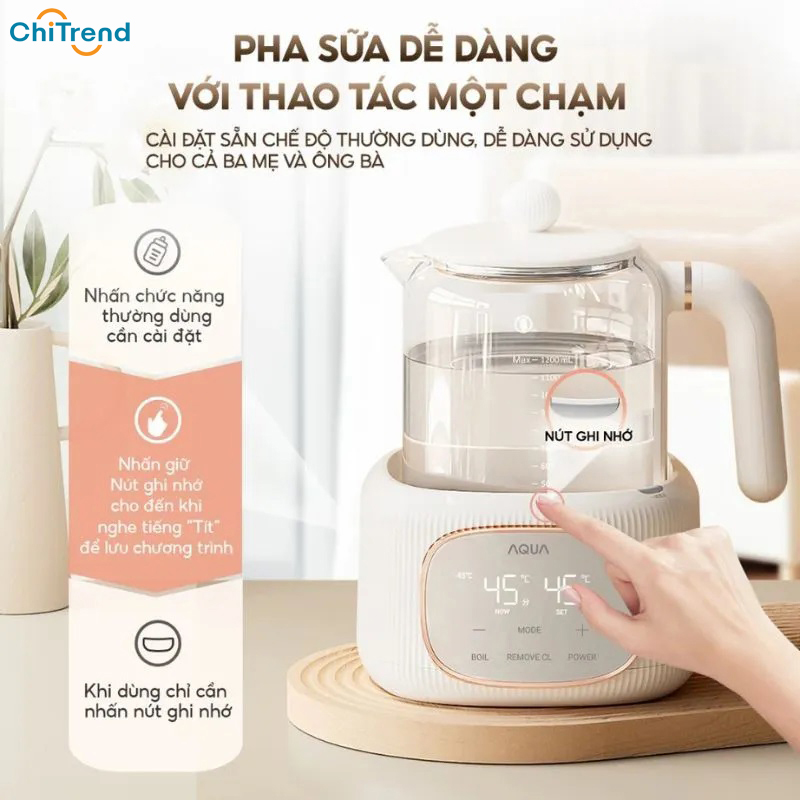 Máy đun nước pha sữa AQUA AQS-MH121T