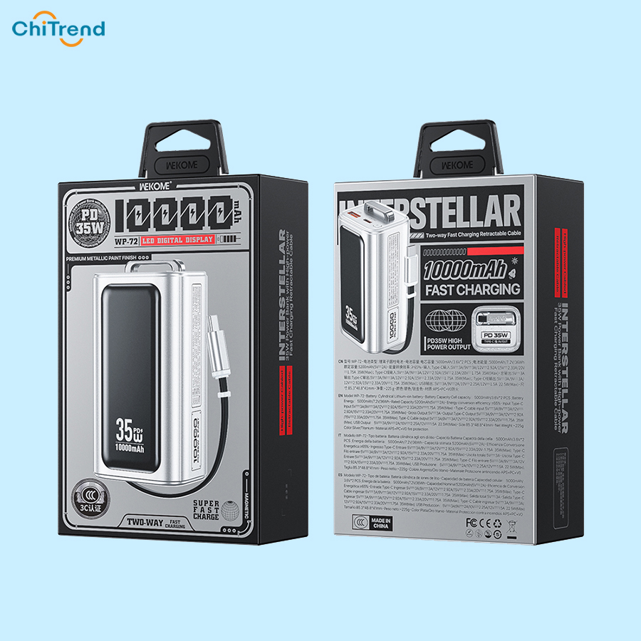 Pin sạc dự phòng 10000mAh WEKOME WP-72 sạc nhanh 35W