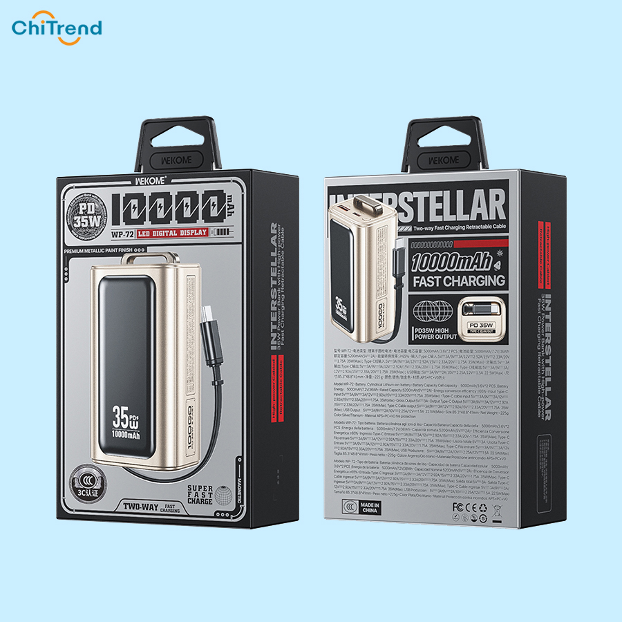 Pin sạc dự phòng 10000mAh WEKOME WP-72 sạc nhanh 35W