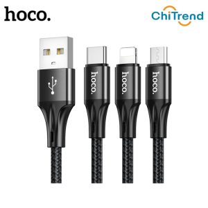 Cáp sạc nhanh 3 in 1 Hoco HK48 (Micro, Lightning, Type-C)