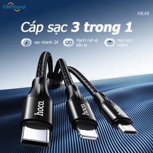 Cáp sạc nhanh 3 in 1 Hoco HK48 (Micro, Lightning, Type-C)