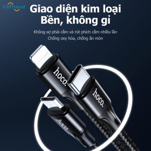 Cáp sạc nhanh 3 in 1 Hoco HK48 (Micro, Lightning, Type-C)
