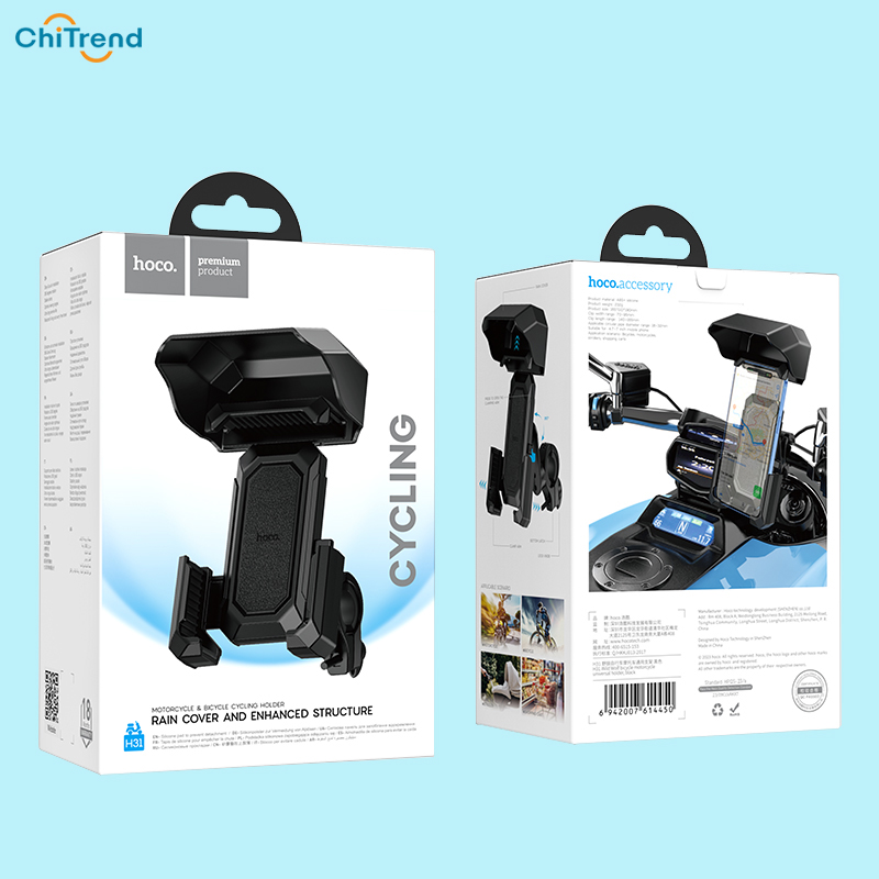 Giá đỡ điện thoại xe máy Hoco H31 có TẤM CHE NẮNG