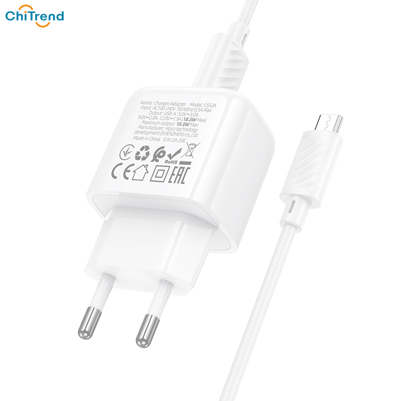 Bộ sạc nhanh QC3.0 18W Hoco CS52A Micro