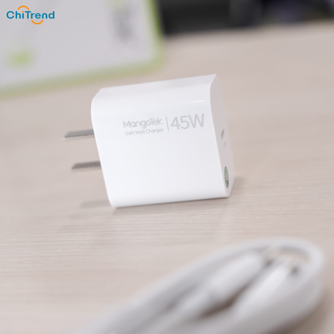 Bộ sạc nhanh GaN 45W MangoTek GWC45D cáp C to C 60W
