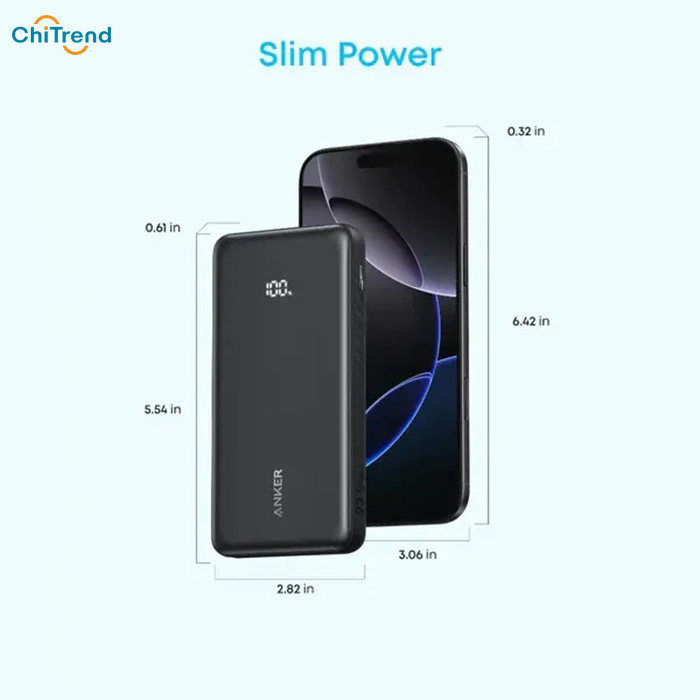 Pin sạc dự phòng có cáp 22.5W 10000mah Anker Zolo A110D