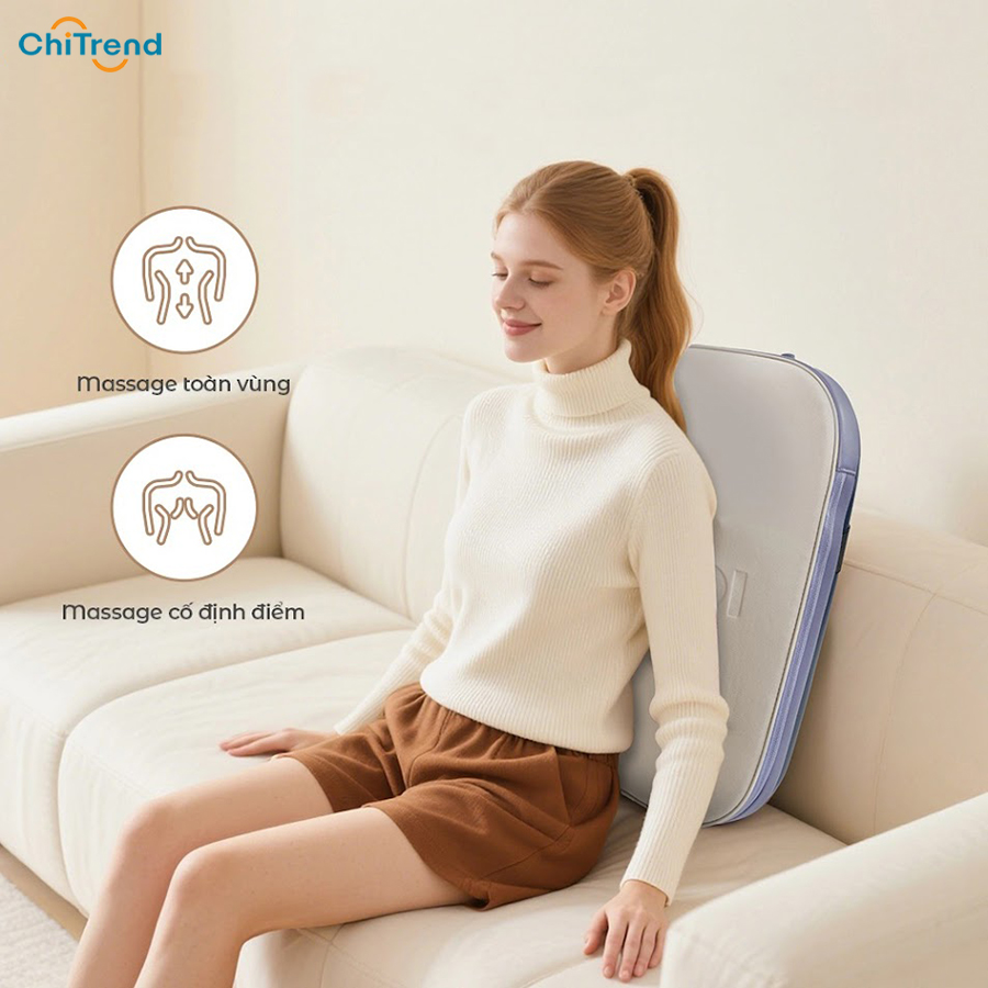 Máy massage lưng BOMIDI BM02 da PU chính hãng