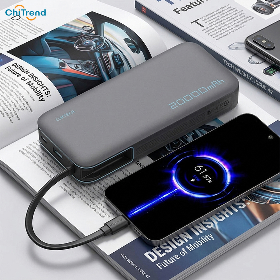 Pin sạc dự phòng 20000mAh Cuktech PB200N có cáp USB-C