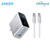 Bộ sạc nhanh GaN 3 cổng 100W Anker B121B (kèm cáp C to C)