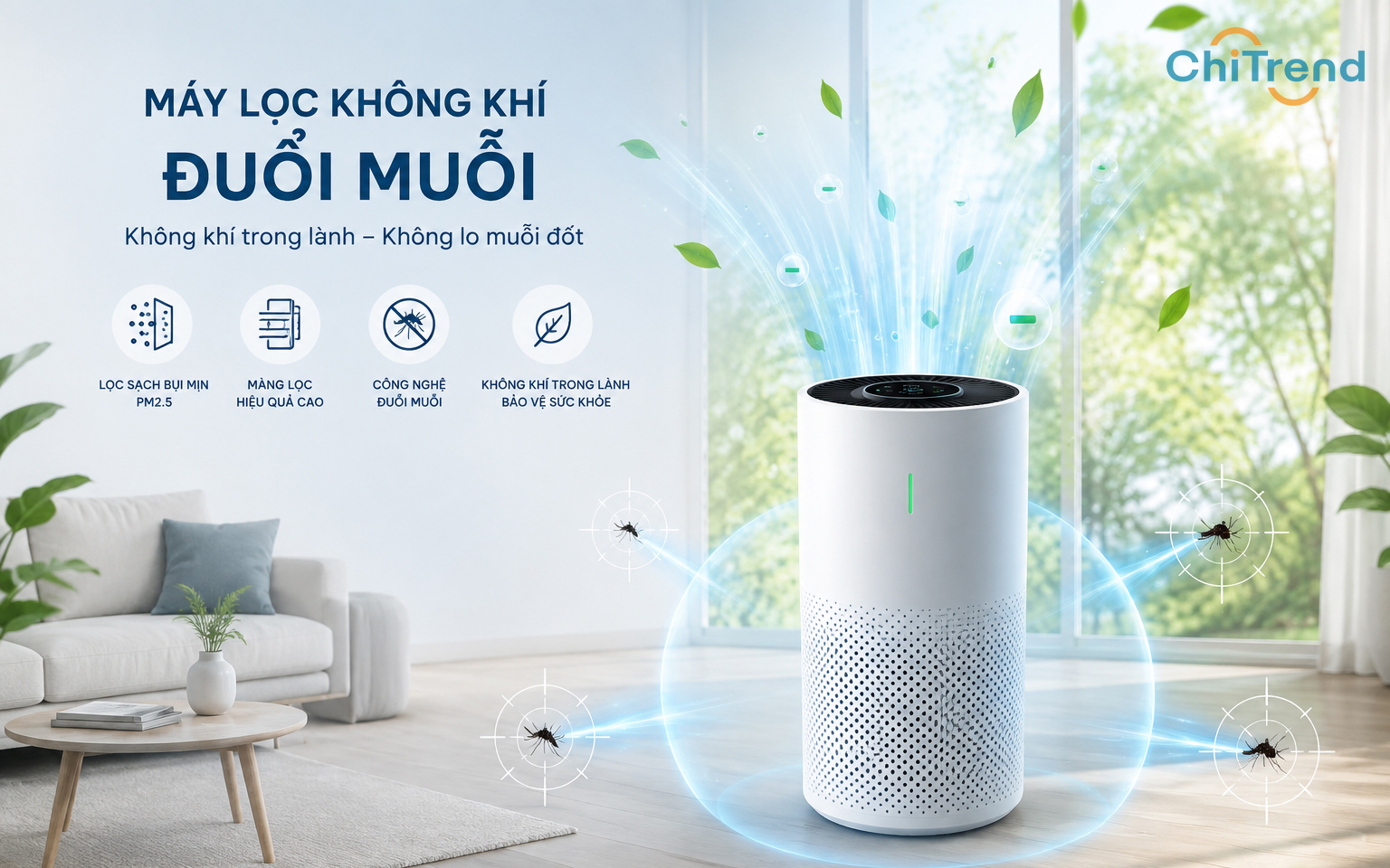 Máy lọc không khí đuổi muỗi là gì? Nguyên lý hoạt động 