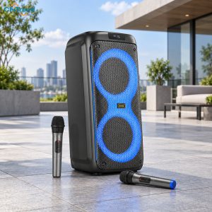 Loa karaoke Bluetooth RGB Hoco HA7 75W kèm 2 Micro không dây