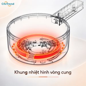 Nồi điện đa năng Wanmi HK-DZG1510 làm nóng nhanh với khung nhiệt hình vòng cung
