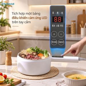 Nồi điện đa năng Wanmi HK-DZG1510 trang bị bảng điều khiển cảm ứng LED