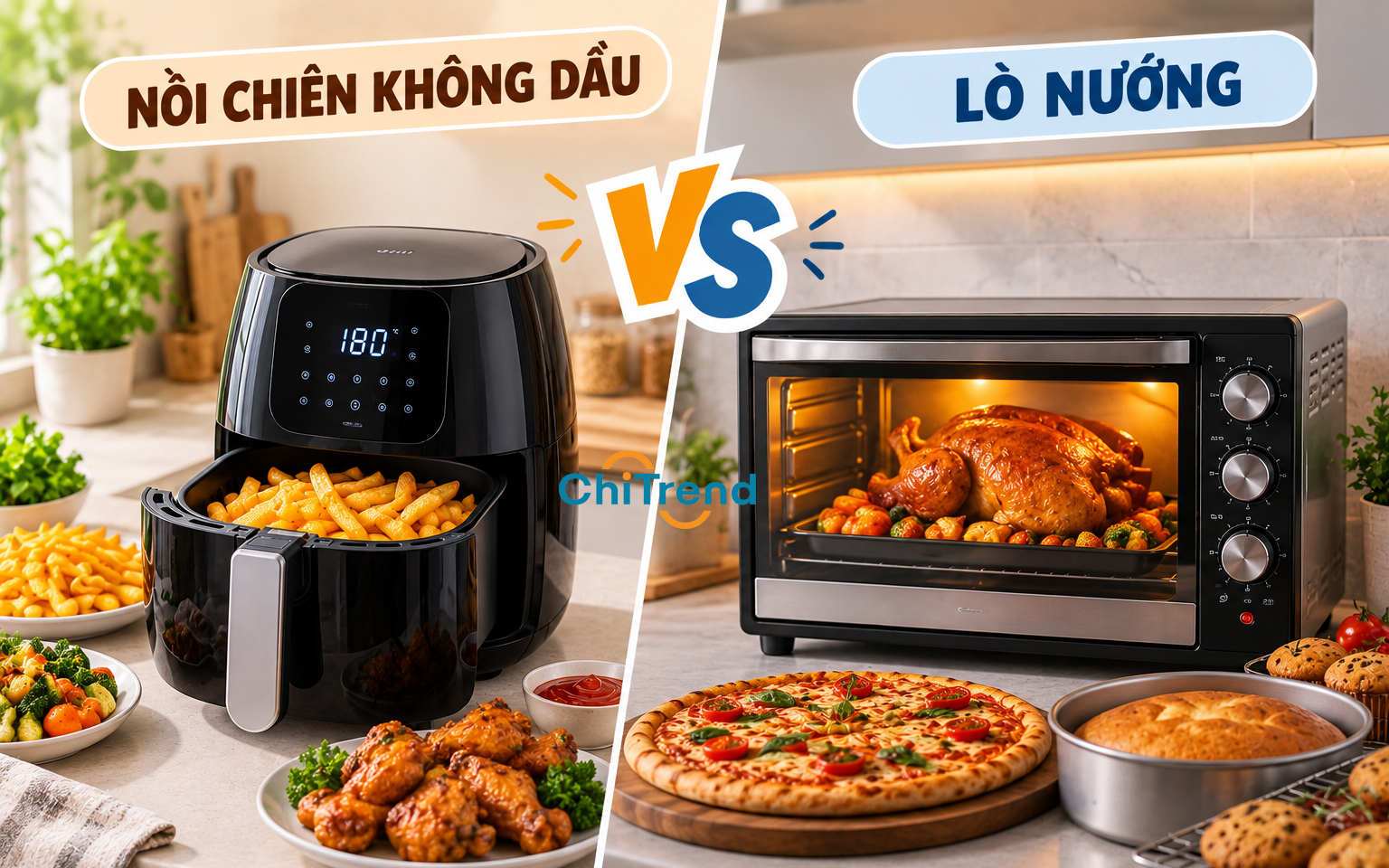 So sánh nồi chiên không dầu và lò nướng loại nào tốt hơn
